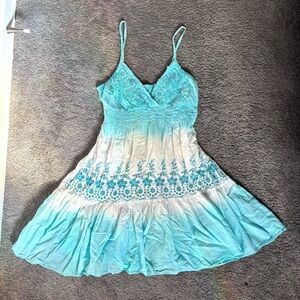 Blue and White Lace Dress